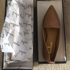 Beige suede flats